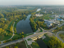 Hungary - Győr - Morning View From Drone Near The ETO Park