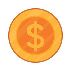 Sticker - golden coin money dollar