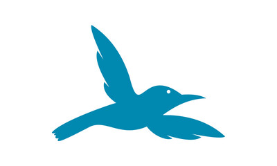 Wall Mural - flying blue bird logo