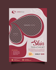 Wall Mural - beauty treatment center template flyer and brochure with a4 size. beautiful design vector poster and
