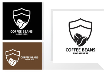 Wall Mural - coffee bean drink logo design in brown color vector illustration