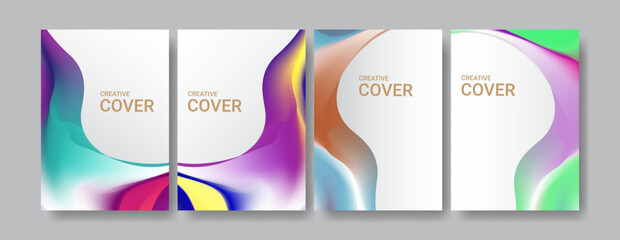 Wall Mural - Business Cover Collection Fluid Shape Template Design