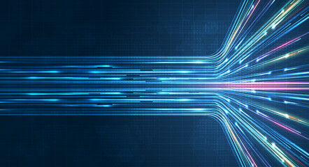 Leinwandbilder - 5G or 6G dot line mobile technology. Wireless data network and connection technology concept. high-speed, futuristic background. vector design