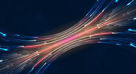 Leinwandbilder - 5G or 6G dot line mobile technology. Wireless data network and connection technology concept. high-speed, futuristic background. vector design