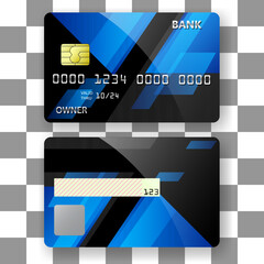 Wall Mural - banking card template background blue stripe elegant design