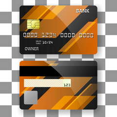 Sticker - banking card template background orange stripe elegant design