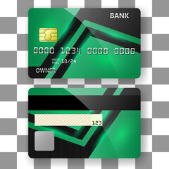 Sticker - banking card template background green shine cover design art