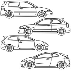 Poster - car outline vector image for coloring book.
