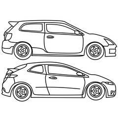 Poster - car outline vector image for coloring book.
