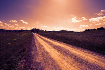 Canvas Print - Agritourism in the hills of Tuscany