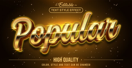 Leinwandbilder - Editable text style effect - Golden Popular text style theme.
