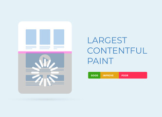 Poster - largest contentful paint concept. lcp user-centric web vitals seo metrics illustration. vector illus