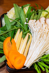 Wall Mural - Vegetable Set Preparing For Lunch in Shabu Restaurant