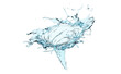 Leinwanddruck Bild - 3d whirlpool clear blue water scattered around, water splash transparent, isolated on white background. 3d render illustration