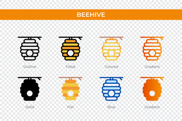 Poster - beehive icon in different style. beehive vector icons designed in outline, solid, colored, filled, gradient, and flat style. Symbol, logo illustration. Vector illustration
