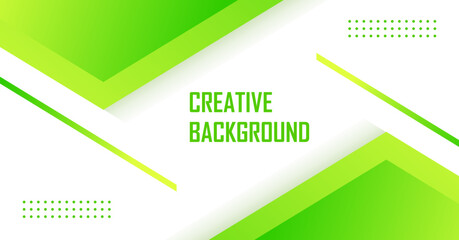 Wall Mural - creative abstract background with green shapes, lines. facebook cover template, presentation, web ba