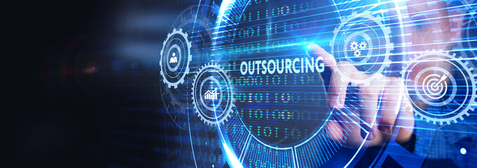 Business, Technology, Internet and network concept. Outsourcing human resources.