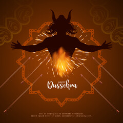 Happy Dussehra traditional Indian festival celebration background design