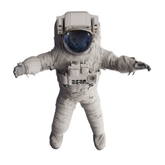 Wall Mural - astronaut, person in spacesuit is floating in outer space, isolated