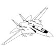 f14 tomcat outline jet fighter
