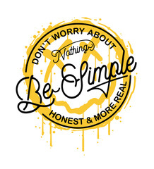Fototapete - happy face emoji illustration in graffiti style with slogan print design