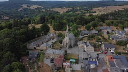 Wall Mural - Ardennes, Belgium. Circling around Chevron Church