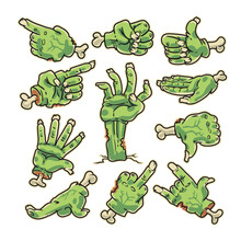 Cartoon Zombie Hands Collection Colorful