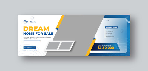 Real estate social media facebook cover web banner template