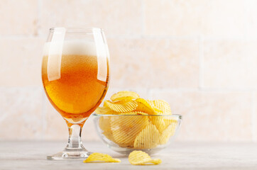 Canvas Print - Beer glass and snack