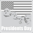 gray icon with white lettering Presidents Day