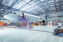 Large Aircraft In Aircraft Maintenance Hangar