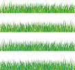Green grass banners. Vector illustration set.