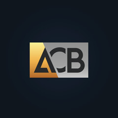 ACB Letter Gold Concept Logo Design.