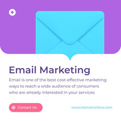 Poster - Email marketing online message incoming electronic advertising social media post 3d icon vector