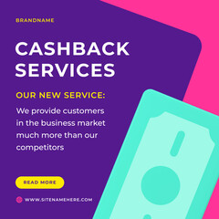 Poster - Cashback services promo bonus company marketing strategy social media post realistic 3d icon vector