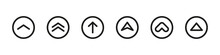 Swipe Up Icon. Scroll Arrow. Drag Upwards Vector Set. Swipe Button Isolated Symbol. Arrow Up Icon On White Background.