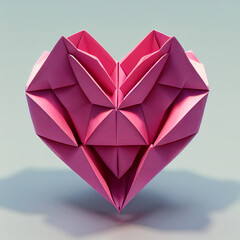 Poster - heart in origami style