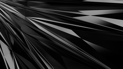 Wall Mural - Abstract Black metallic background. Low poly triangle.
