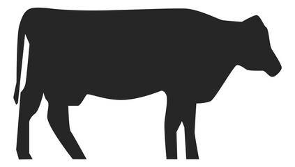 Poster - Cow black silhouette. Fram cattle animal icon