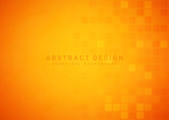 Wall Mural - Abstract orange background with geometric, for posters, banners