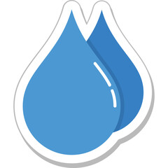 Wall Mural - Water Drops Colored Vector Icon