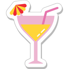 Poster - Cocktail Colored Vector Icon