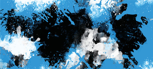 青色と白と黒のグランジ テクスチャ背景　Blue and white and black grunge textured background