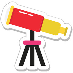 Sticker - Telescope Colored Vector Icon