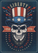 US skull colorful vintage flyer