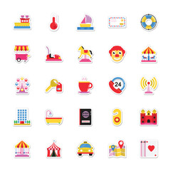 Sticker - Summer and Holidays Vector Icons 

