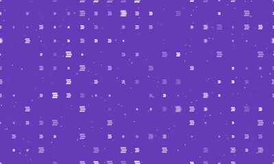 Poster - Seamless background pattern of evenly spaced white discussion symbols of different sizes and opacity. Vector illustration on deep purple background with stars