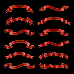 Wall Mural - Set of red ribbons