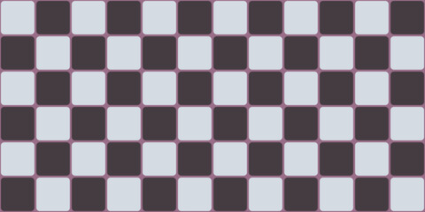 Poster - Checkered tiles are rounded, on a pink background. The vector is suitable for print and decor.