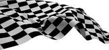 Image Of Motor Racing Black And White Checkered Finish Flag Waving
